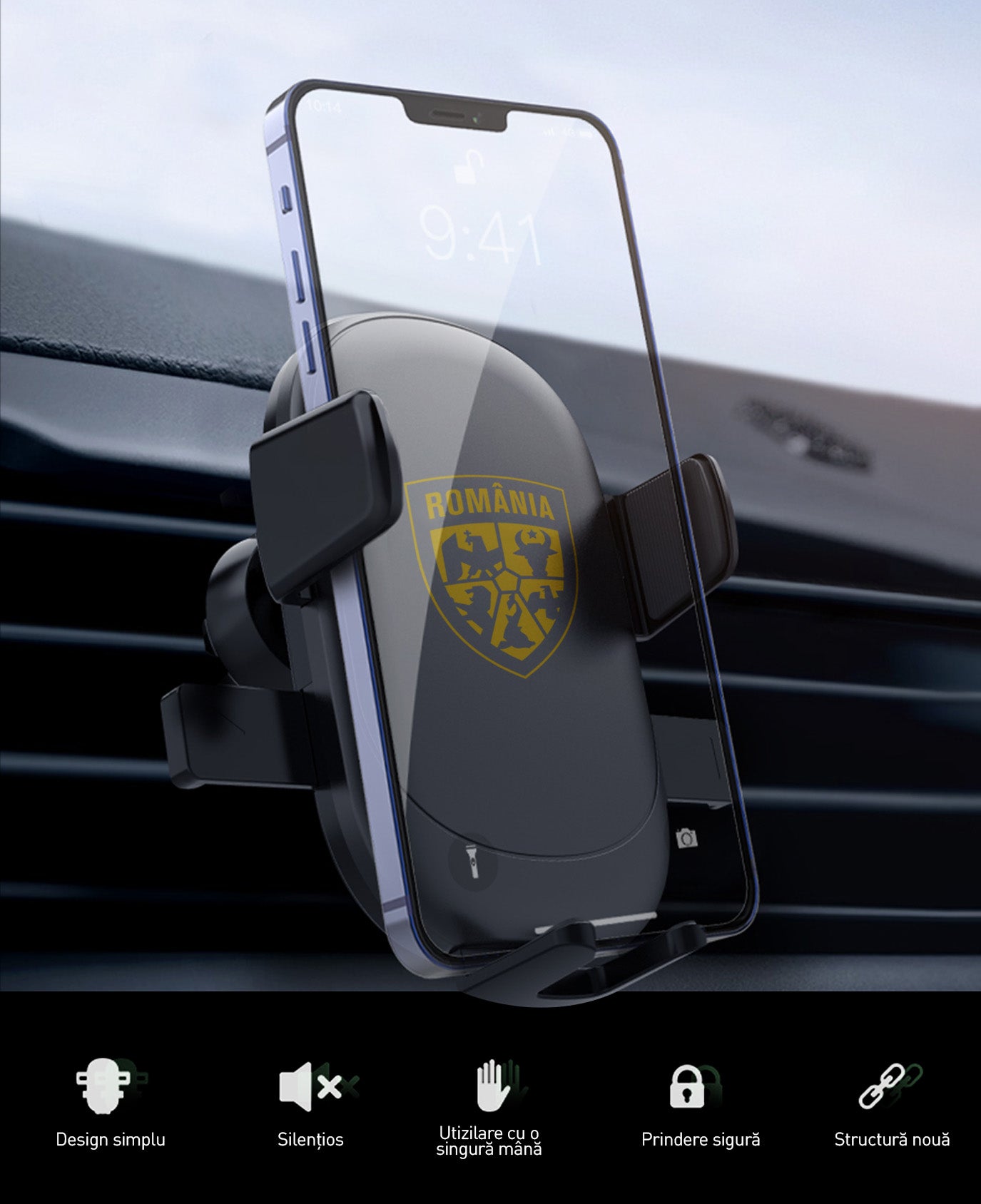 Suport Auto Telefon Romania Negru