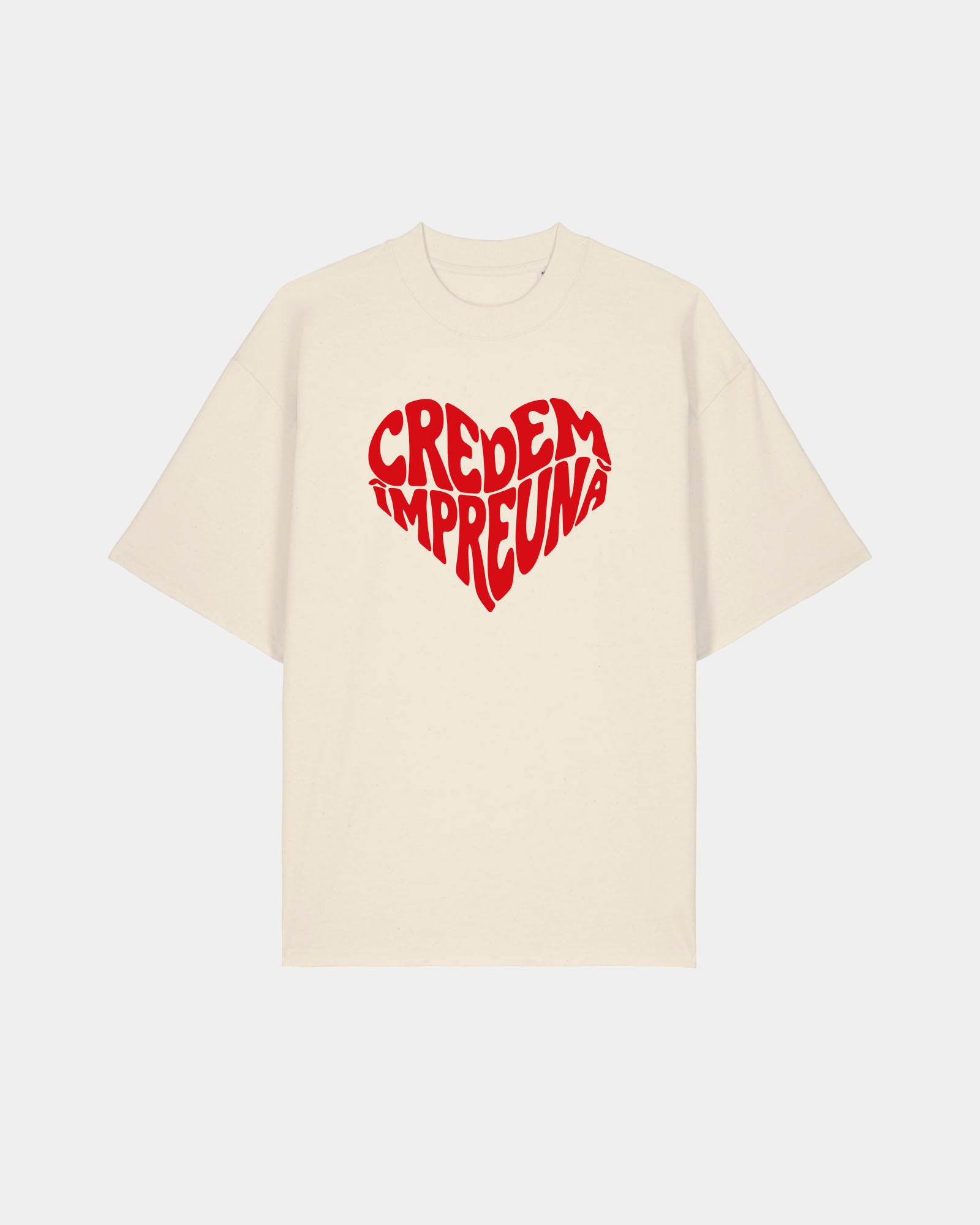 Tricou Oversized Credem Impreuna Adulti Romania Natural Raw