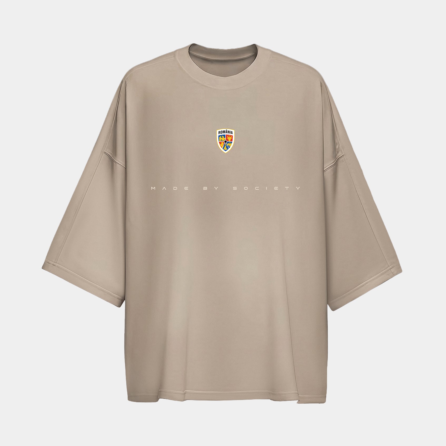 Tricou Adulti MBS x Romania Emblema Bej – Magazin FRF