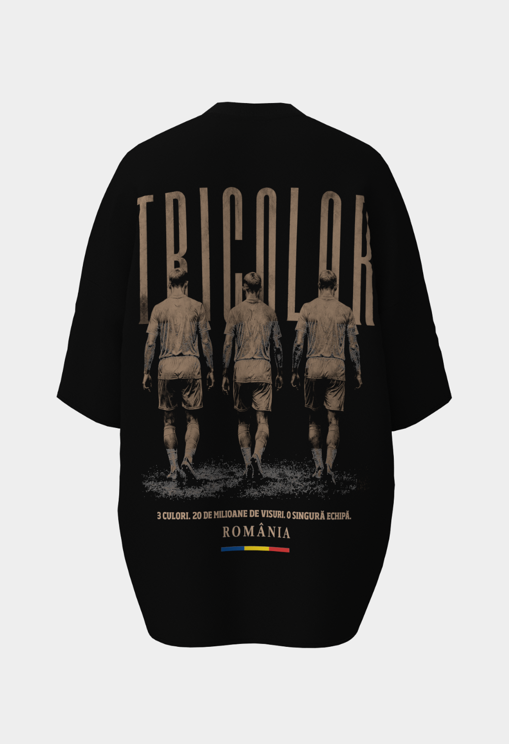 Tricou Adulti MBS x Romania Tricolor Negru