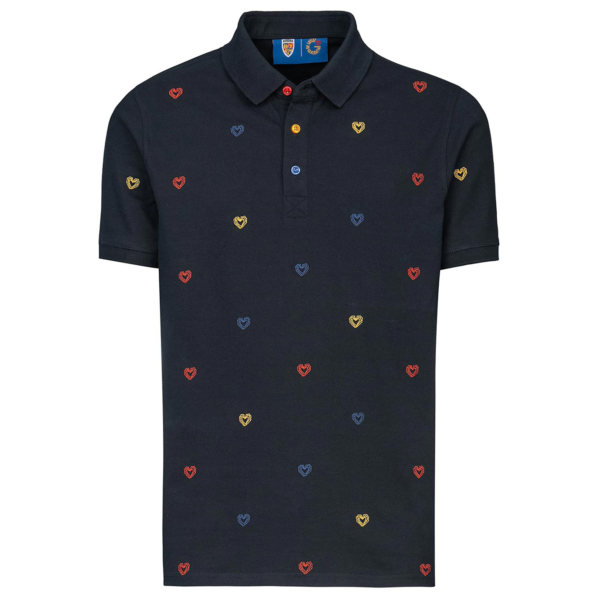 Tricou Polo Slim Adulti Bigotti Romania Navy