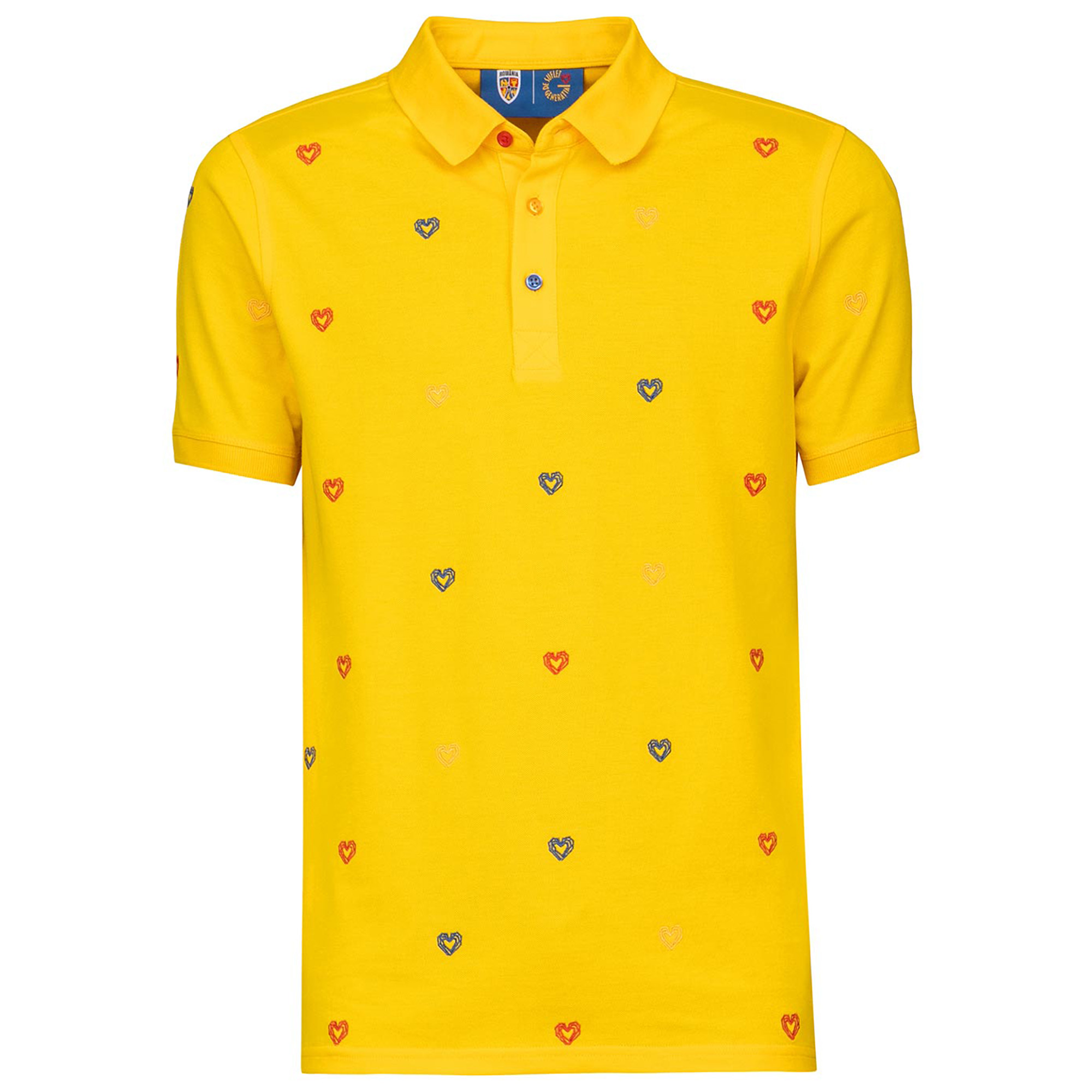 Tricou Polo Slim Adulti Bigotti Romania Galben