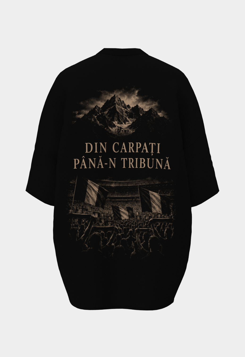 Tricou Adulti MBS x Romania Din Carpati Pana-n Tribuna Negru