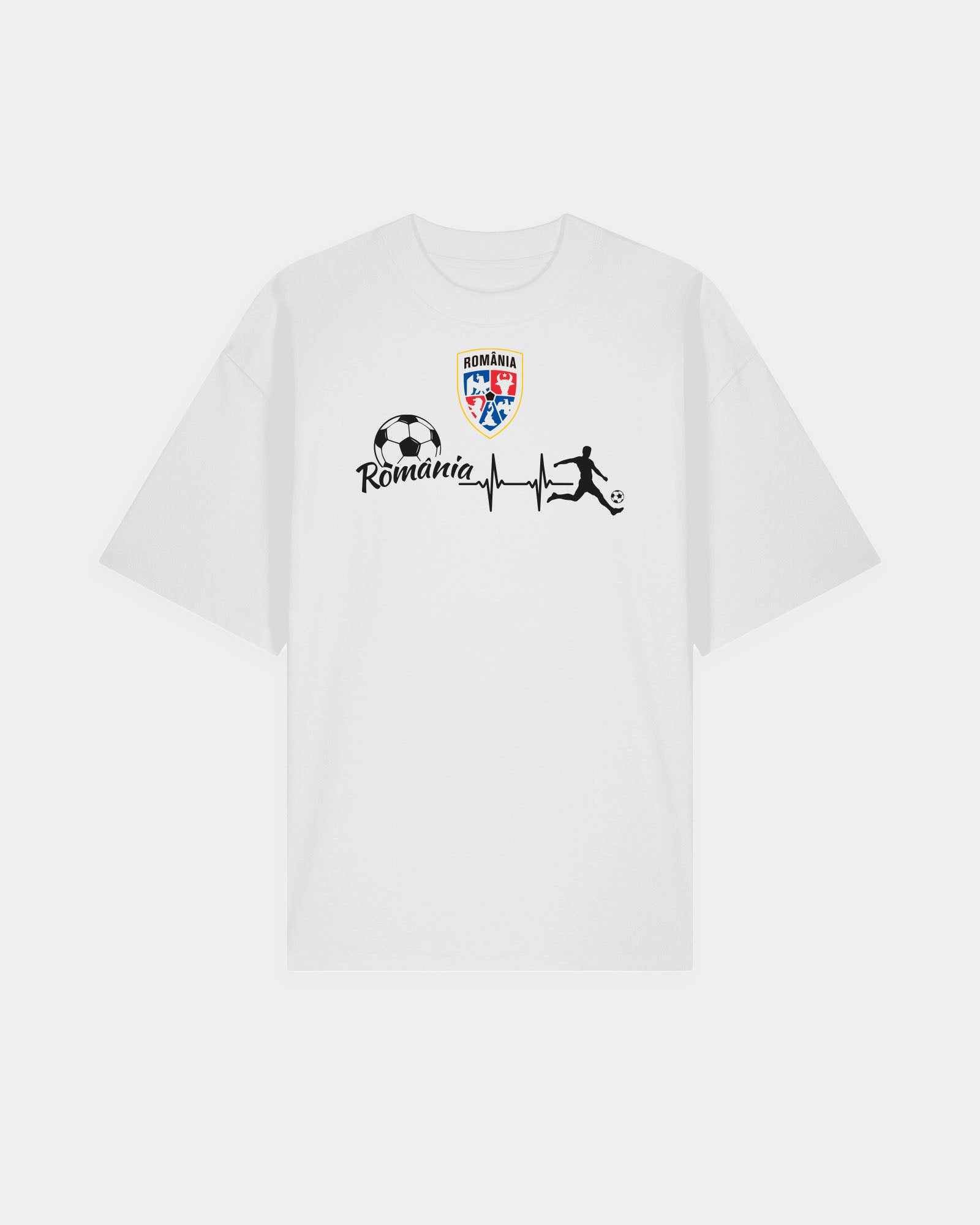 Tricou Oversized Pasiune Adulti Romania Alb