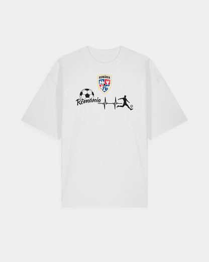 Tricou Oversized Pasiune Adulti Romania Alb