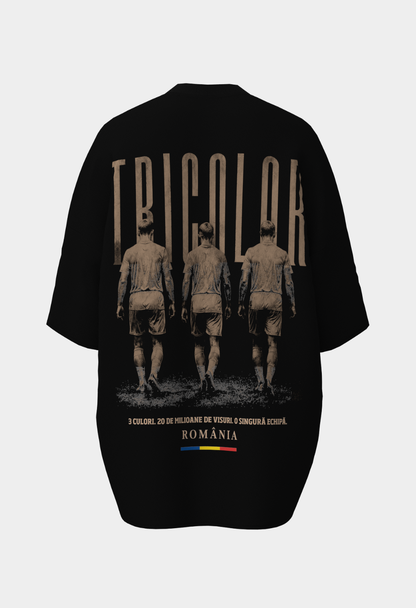 Tricou Adulti MBS x Romania Tricolor Negru