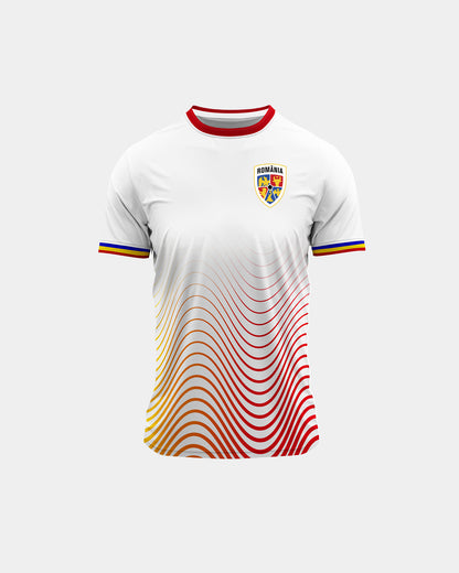 Tricou Fotbal Ecou Copii Romania Alb