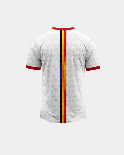 Tricou Fotbal Steag Copii Romania Alb