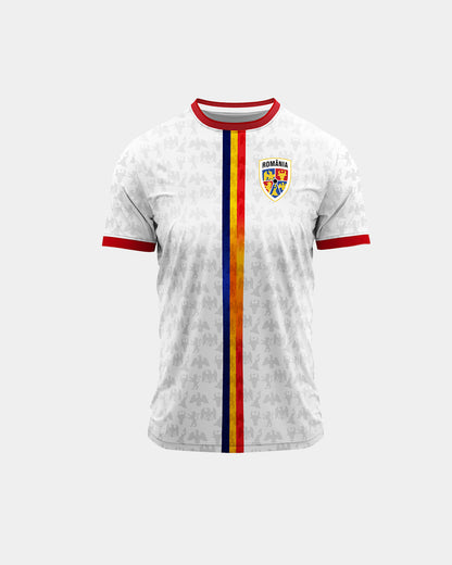 Tricou Fotbal Steag Adulti Romania Alb