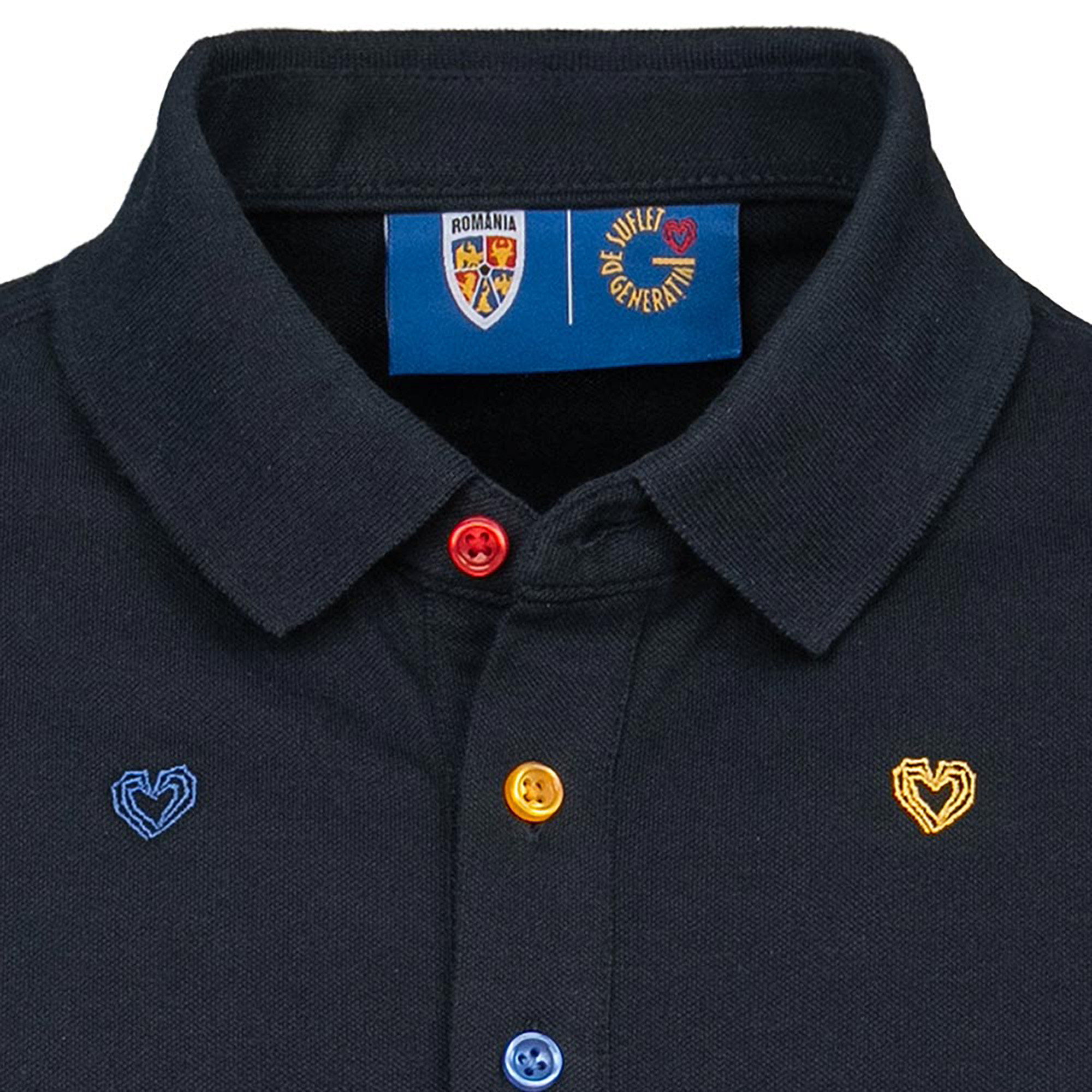 Tricou Polo Slim Adulti Bigotti Romania Navy