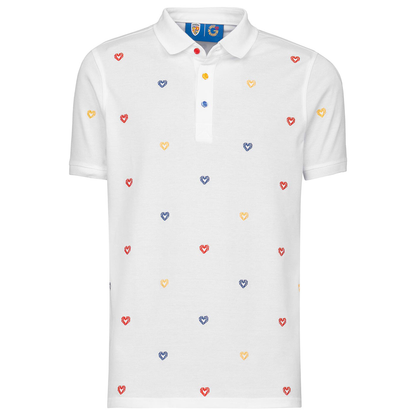 Tricou Polo Slim Adulti Bigotti Romania Alb