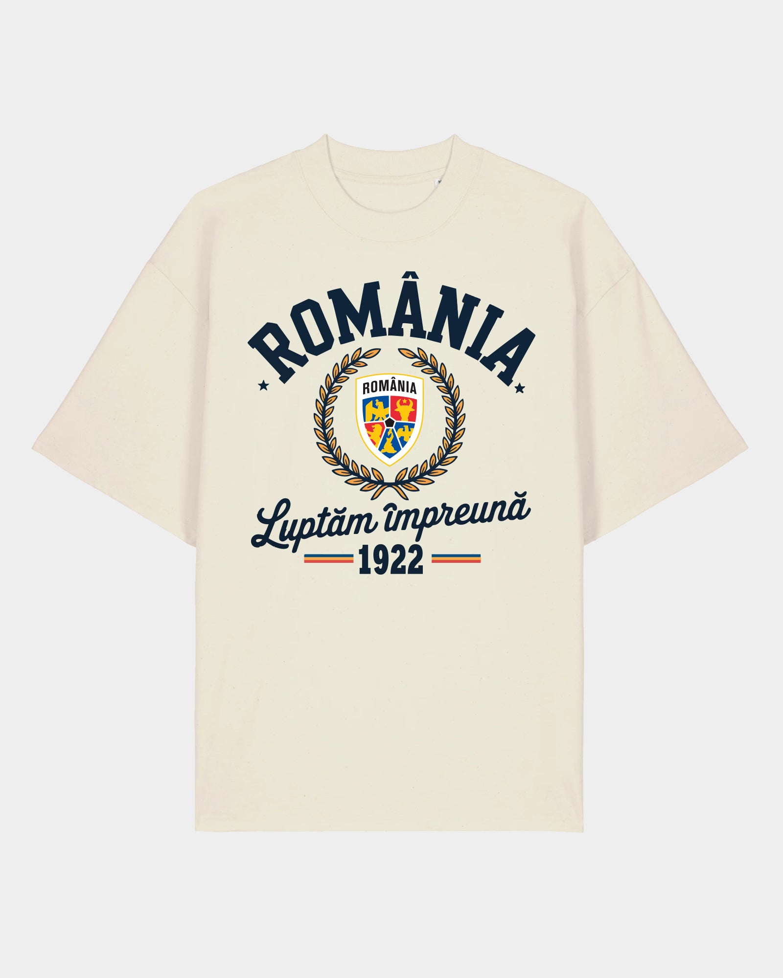 Tricou Oversized Impreuna Adulti Romania Natural Raw