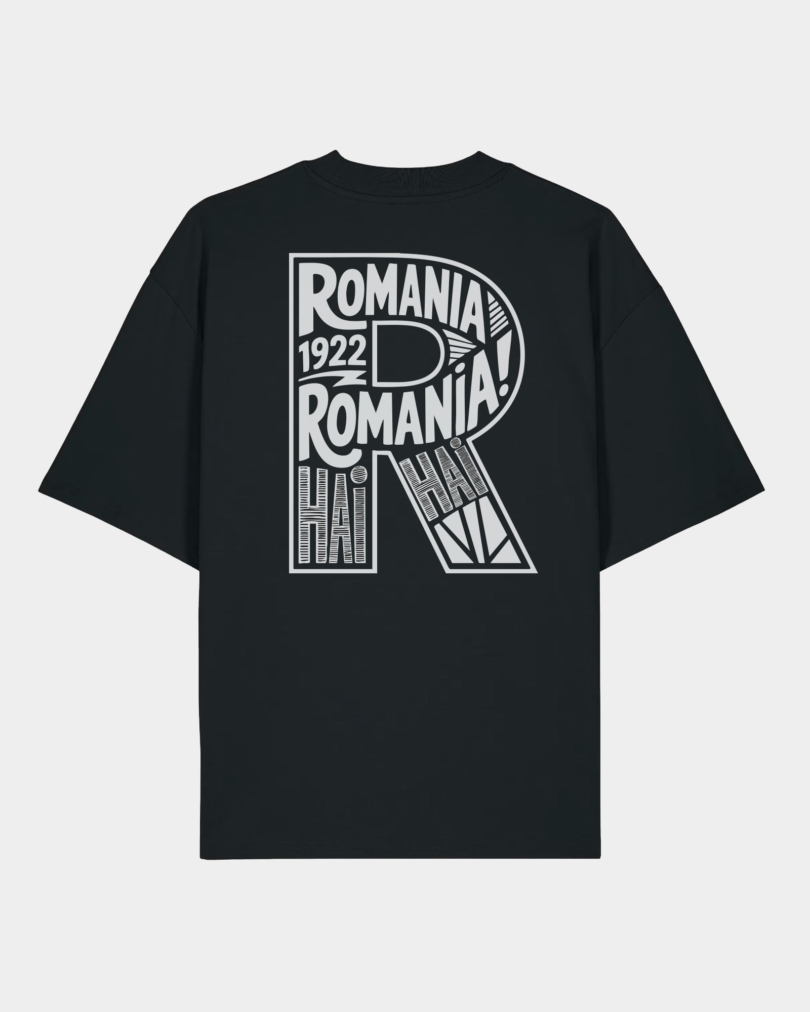 Tricou Oversized Spirit Adulti Romania Negru