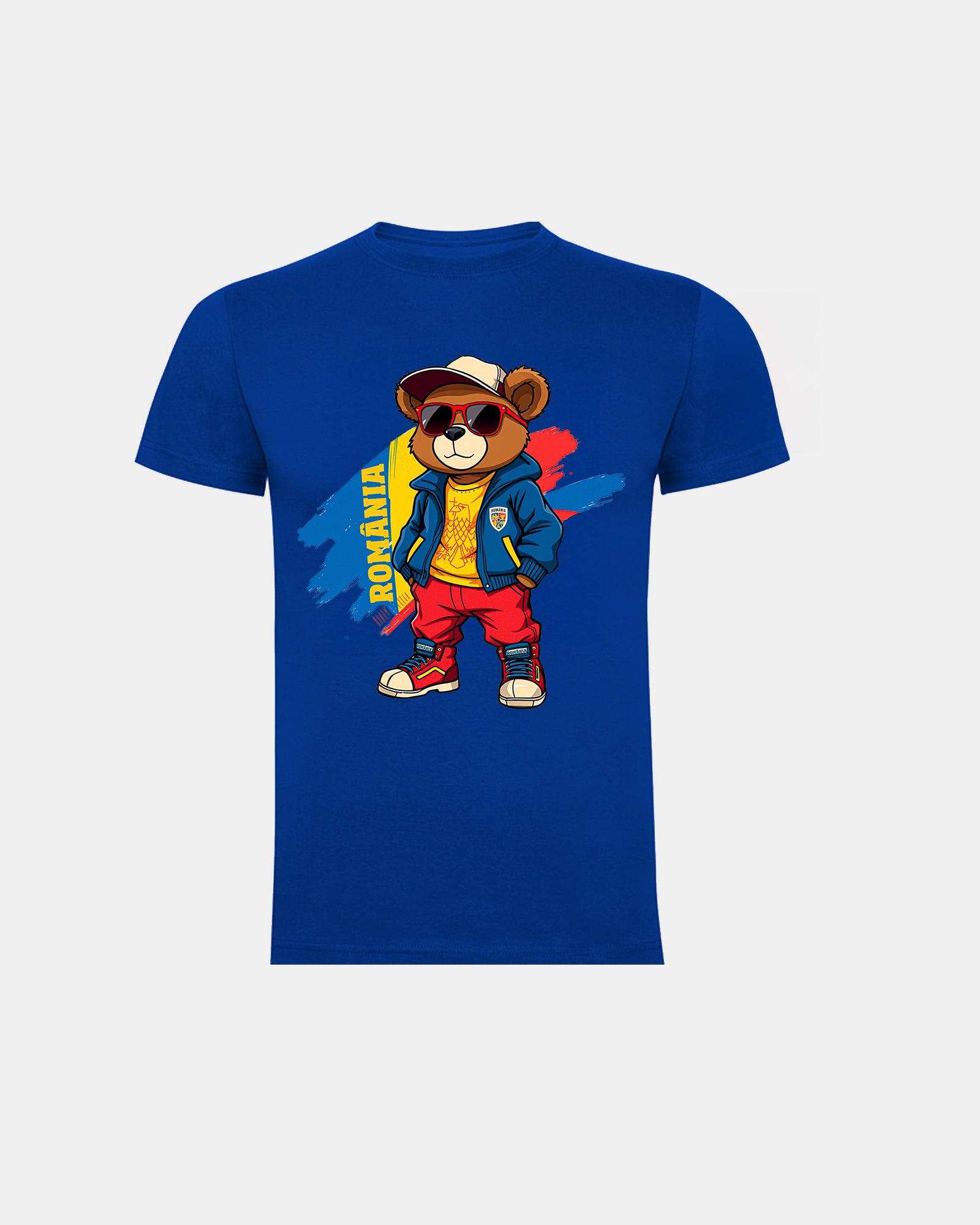 Tricou Urs Chill Adulti Romania Albastru